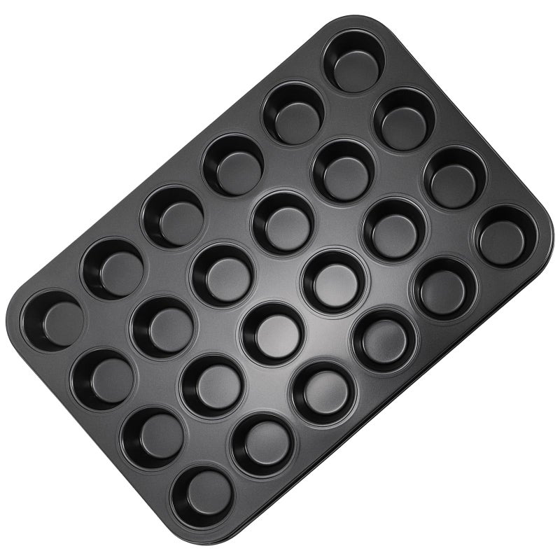 Kingrol 24-Cup Nonstick Mini Cupcake & Muffin Pans, Carbon Steel Baking Pans, Cake Moulds - 2 Pack - Image 3